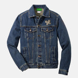 Sand embroidered BMF Bunny Face denim jacket