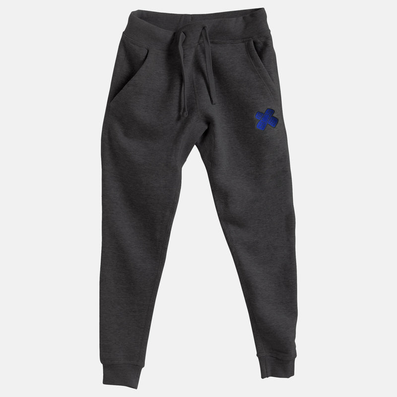 Blue Embroidered BMF Bunny Face Premium Heather Jogger