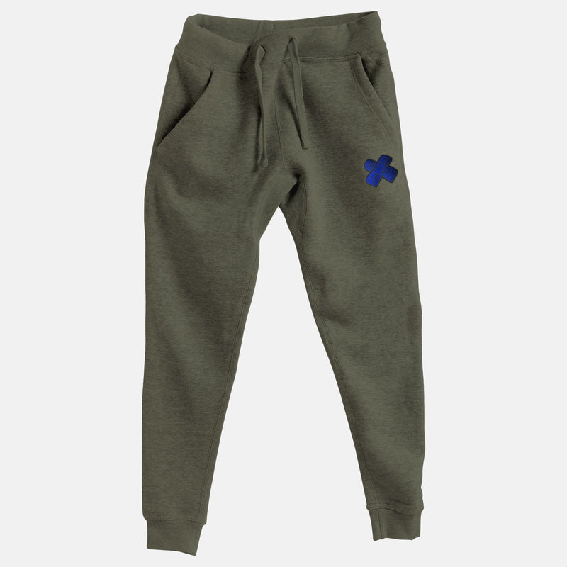 Blue Embroidered BMF Bunny Face Premium Heather Jogger