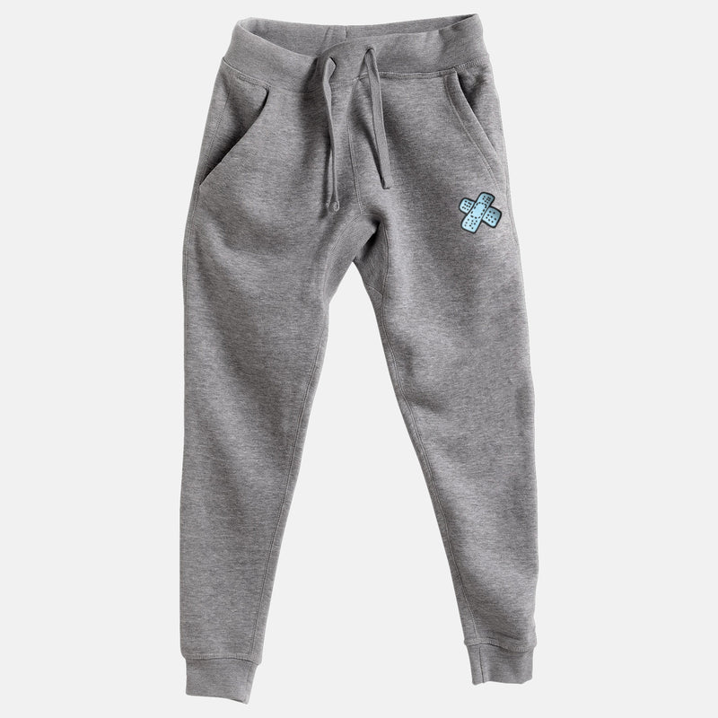 Light Blue Embroidered BMF Bunny Face Premium Heather Jogger