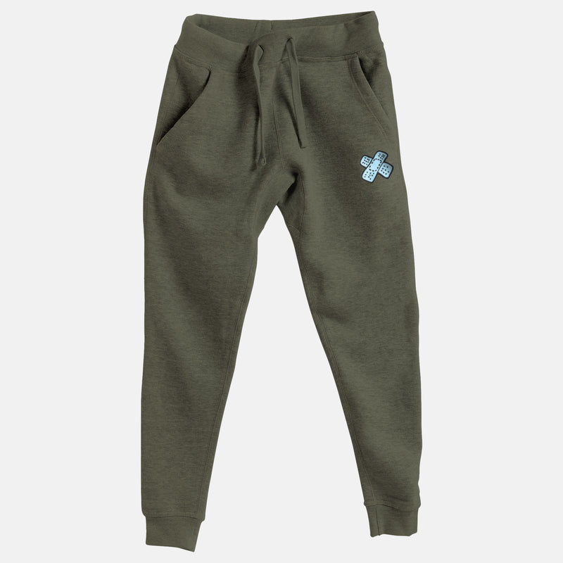 Light Blue Embroidered BMF Bunny Face Premium Heather Jogger