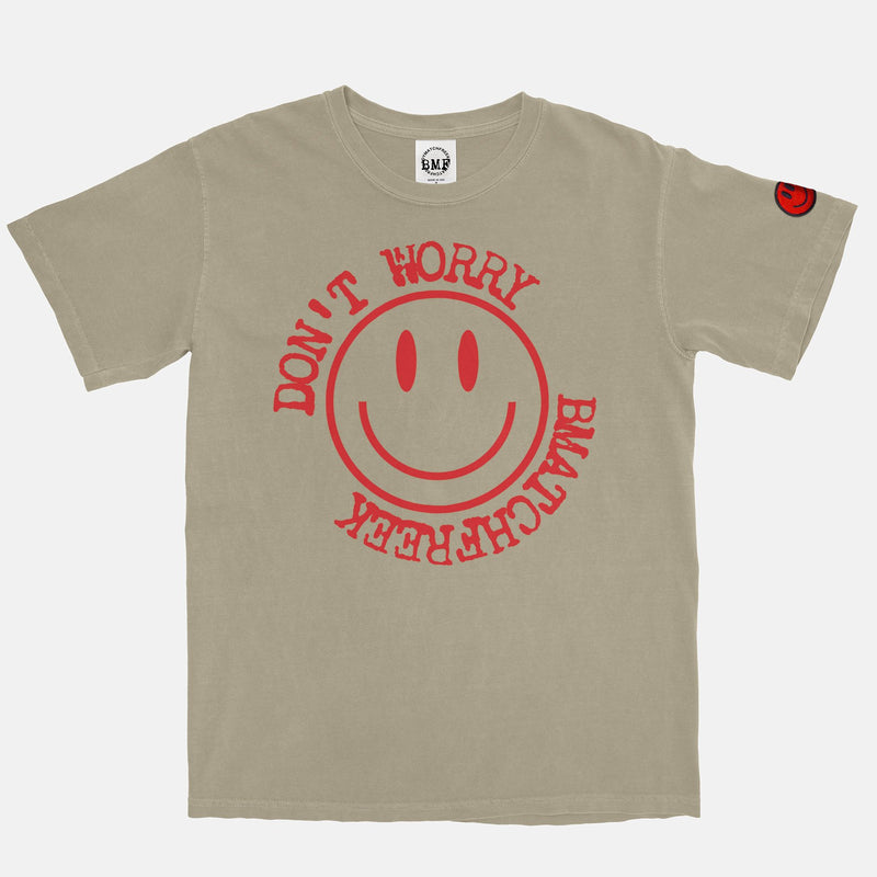 Fire Red BMF Smiley Pigment Dyed Vintage Wash Heavyweight T-Shirt