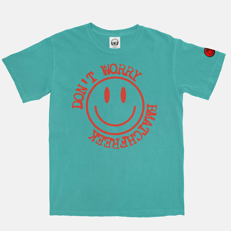 Fire Red BMF Smiley Pigment Dyed Vintage Wash Heavyweight T-Shirt