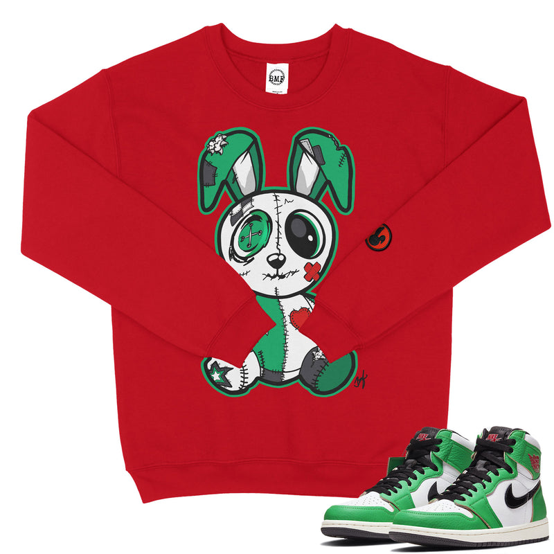 Jordan 1 Lucky Green Red BMF Bunny Crew Neck