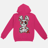 University Red Embroidered Bunny Pullover Hoodie
