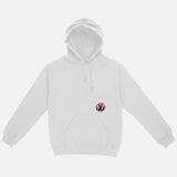 University Red Embroidered Bunny Pullover Hoodie