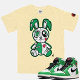 Jordan 1 Lucky Green Red BMF Bunny Pigment Dyed Vintage Wash Heavyweight T-Shirt