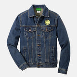 Light Yellow Embroidered BMF Smiley Denim Jacket