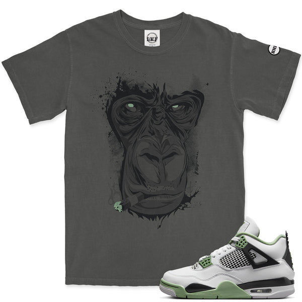j4 seafoam oil green  pigment gorilla t-shirt