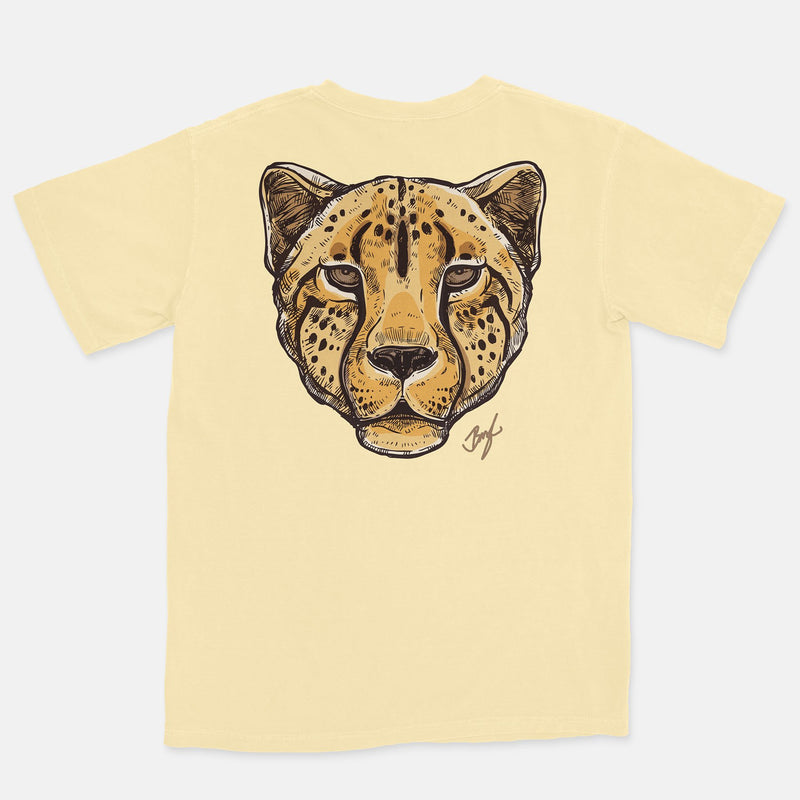 Jordan 1 Dark Mocha Embroidered BMF Leopard Head Pigment Dyed Vintage Wash Heavyweight T-Shirt