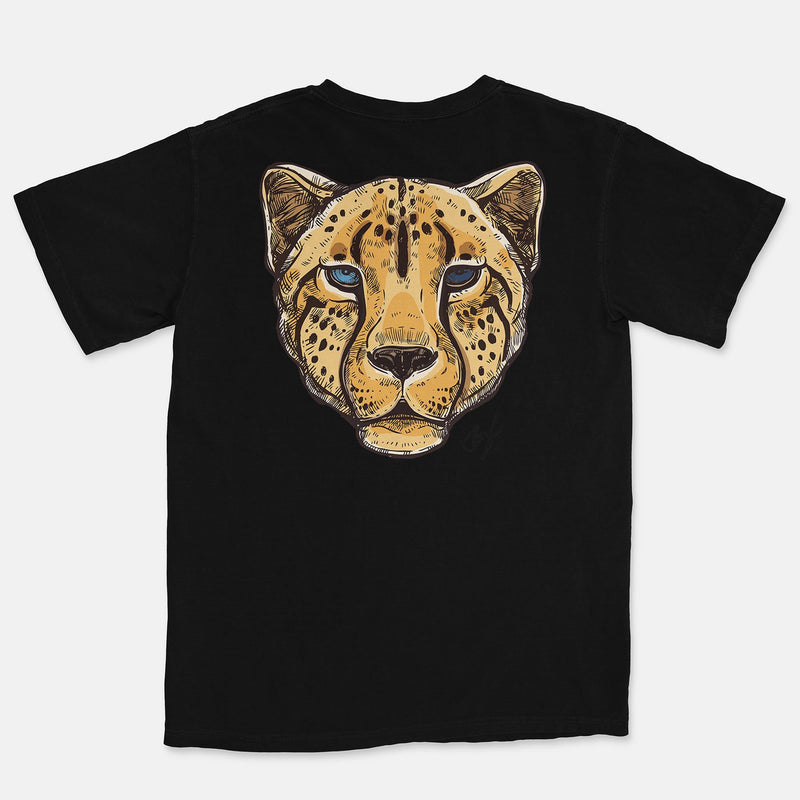 Jordan 1 Obsidian Embroidered BMF Leopard Head Vintage Wash Heavyweight T-Shirt