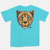 Jordan 1 University Blue Embroidered BMF Leopard Head Vintage Wash Heavyweight T-Shirt
