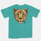 Jordan 1 University Blue Embroidered BMF Leopard Head Pigment Dyed Vintage Wash Heavyweight T-Shirt
