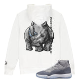 Jordan 11 Cool Grey BMF Rhino Heavyweight Hoodie