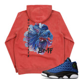 J13 Brave Blue BMF Siamese Fish Pigment Hoodie