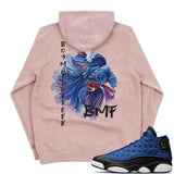 J13 Brave Blue BMF Siamese Fish Pigment Hoodie