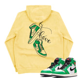 Jordan 1 Lucky Green Valentine Embroidered Pigment Dyed Hoodie