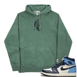 Jordan 1 Obsidian Valentine Embroidered Pigment Dyed Hoodie