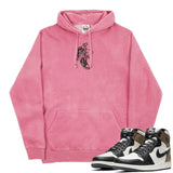 Jordan 1 Dark Mocha Valentine Embroidered Pigment Dyed Hoodie