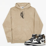 Jordan 1 Dark Mocha Valentine Embroidered Pigment Dyed Hoodie