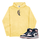 Jordan 1 Atmosphere Bubble Gum Valentine Embroidered Pigment Dyed Hoodie