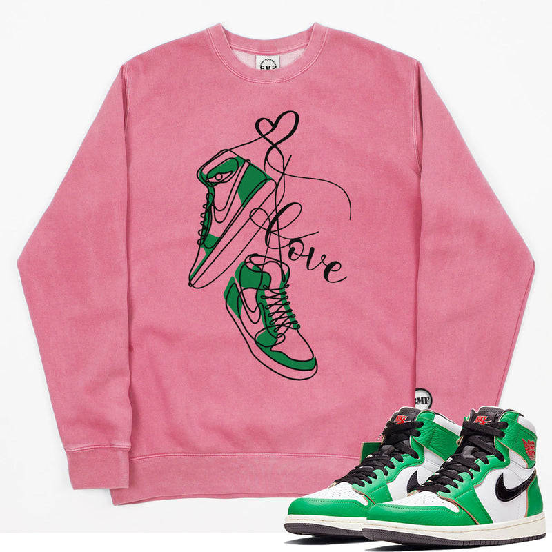 Jordan 1 Lucky Green Valentine Pigment Dyed Crew Neck