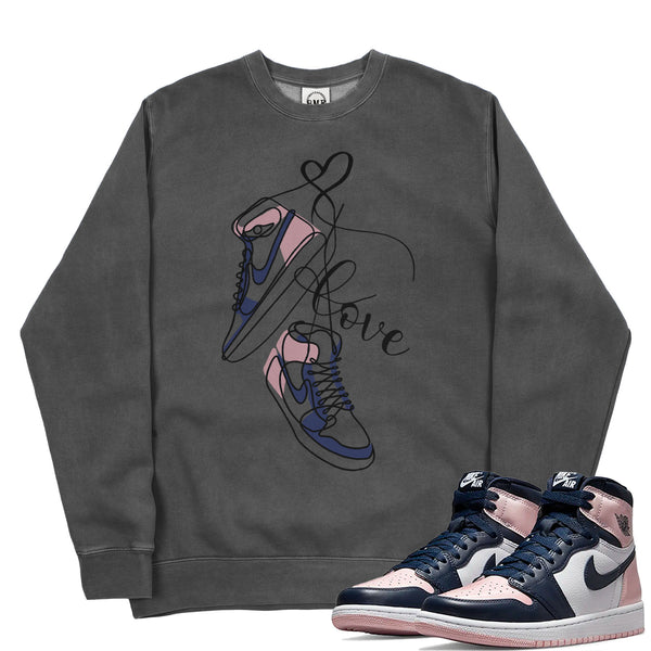 Jordan 1 Atmosphere Bubble Gum Valentine Pigment Dyed Crew Neck