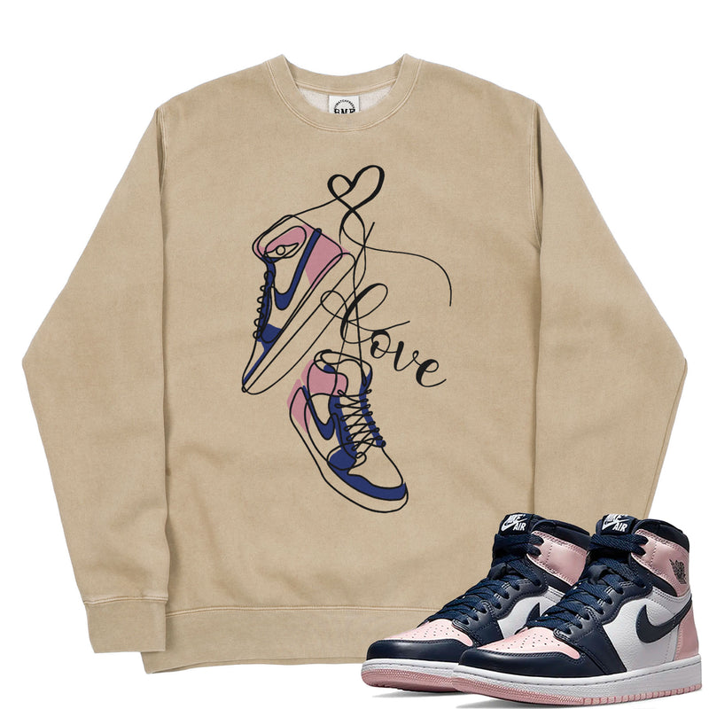 Jordan 1 Atmosphere Bubble Gum Valentine Pigment Dyed Crew Neck