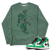 Jordan 1 Lucky Green Valentine Pigment Dyed Crew Neck