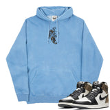 Jordan 1 Dark Mocha Valentine Embroidered Pigment Dyed Hoodie