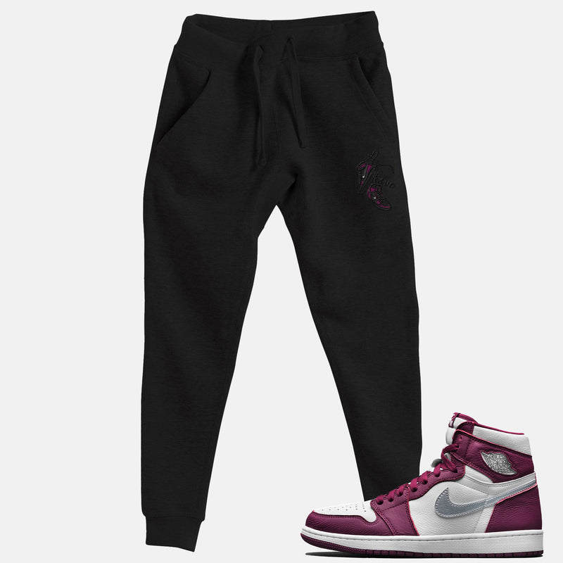 Jordan 1 Bordeaux Valentine Embroidered BMF Premium Jogger