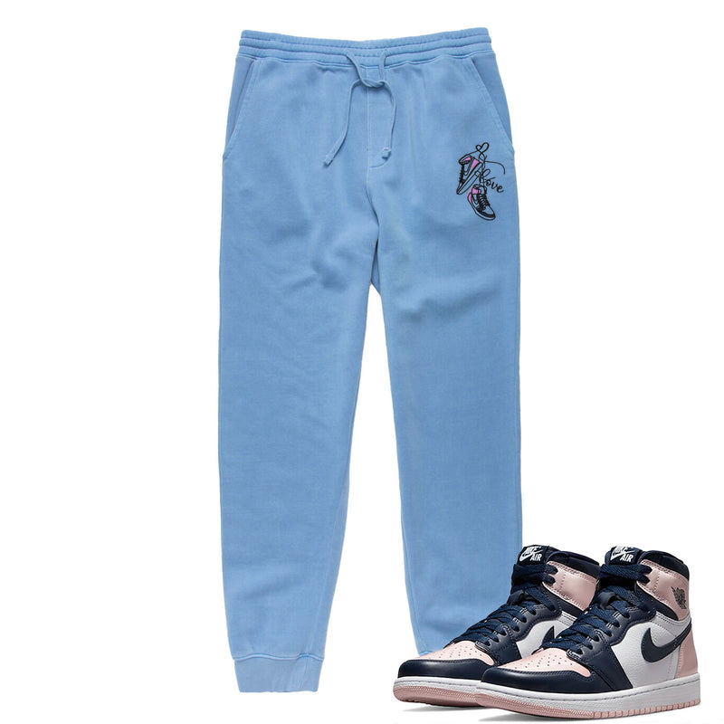Jordan 1 Atmosphere Bubble Gum Valentine Embroidered BMF Pigment Dyed Joggers