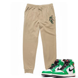 Jordan 1 Lucky Green Valentine Embroidered BMF Pigment Dyed Joggers