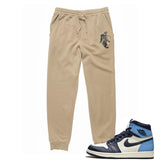 Jordan 1 Obsidian Valentine Embroidered BMF Pigment Dyed Joggers