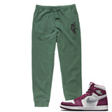 Jordan 1 Bordeaux Valentine Embroidered BMF Pigment Dyed Joggers