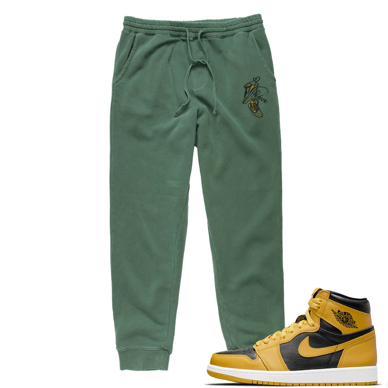 Jordan 1 Pollen Valentine Embroidered BMF Pigment Dyed Joggers