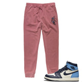 Jordan 1 Obsidian Valentine Embroidered BMF Pigment Dyed Joggers