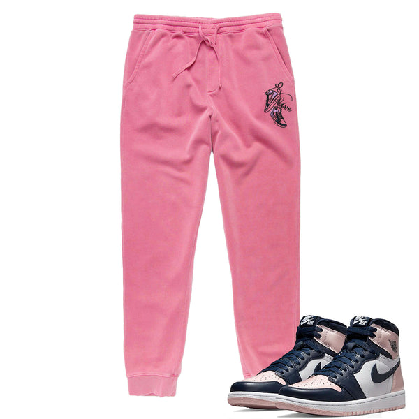 Jordan 1 Atmosphere Bubble Gum Valentine Embroidered BMF Pigment Dyed Joggers