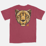 Jordan 3 Laser Orange Embroidered BMF Leopard Head Pigment Dyed Vintage Wash Heavyweight T-Shirt