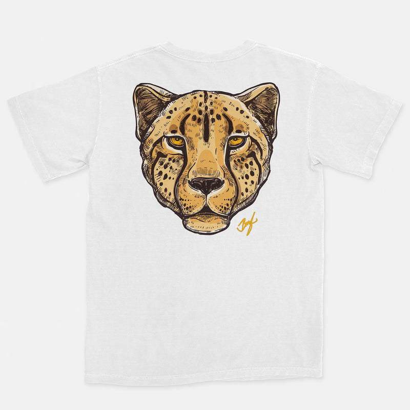 Jordan 3 Laser Orange Embroidered BMF Leopard Head Vintage Wash Heavyweight T-Shirt