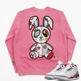 Jordan 3 Cardinal Red Embroidered BMF Bunny Pigment Dyed Crew Neck