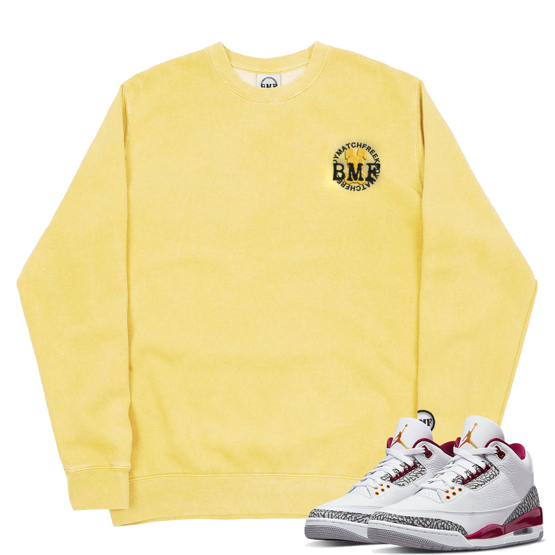 Jordan 3 Cardinal Red Embroidered BMF Bunny Pigment Dyed Crew Neck