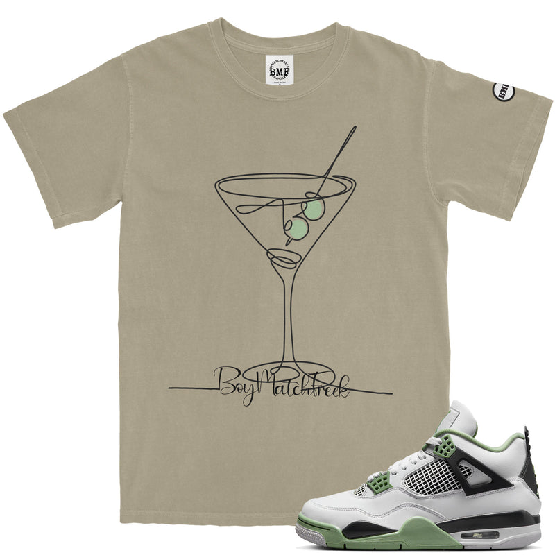 Jordan 4 Seafoam Oil Green BMF Vintage Wash Heavyweight T-Shirt