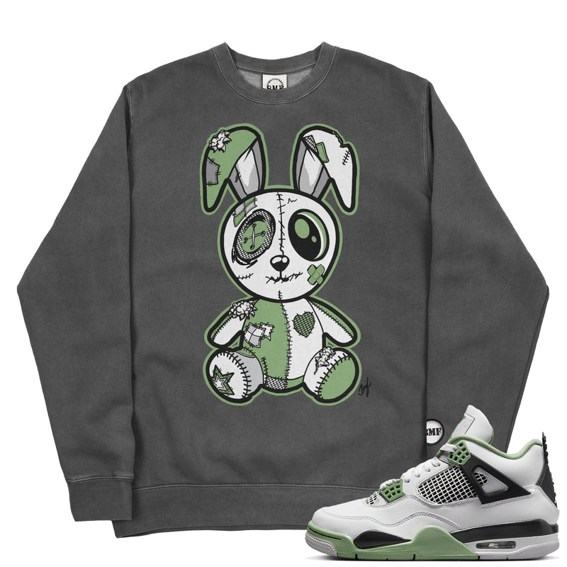 Jordan 4 Seafoam Oil Green BMF Bunny Pigment Dyed Crew Neck