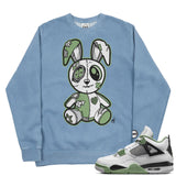 Jordan 4 Seafoam Oil Green BMF Bunny Pigment Dyed Crew Neck