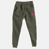 Bright Pink Embroidered BMF Bunny Face Premium Heather Jogger
