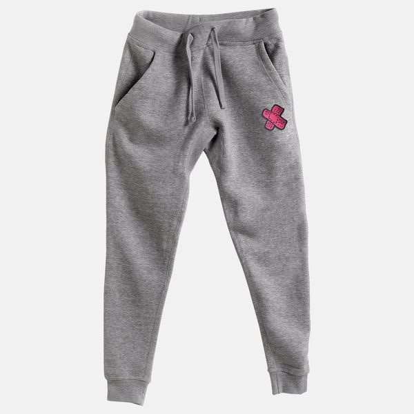 Bright Pink Embroidered BMF Bunny Face Premium Heather Jogger