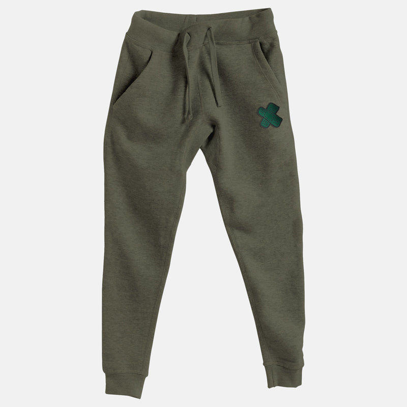 Pine Green Embroidered BMF Bunny Face Premium Heather Jogger