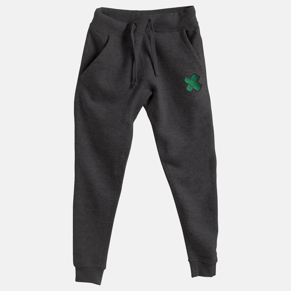 Green Embroidered BMF Bunny Face Premium Heather Jogger