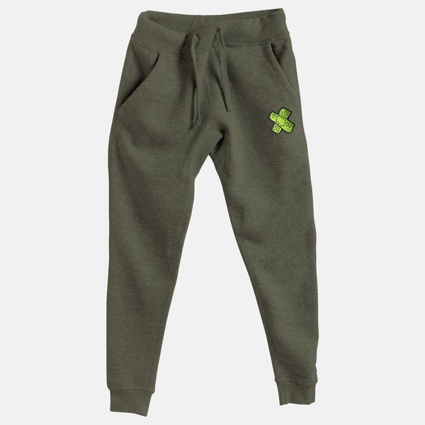 Lime Embroidered BMF Bunny Face Premium Heather Jogger
